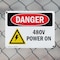 Signmission 480V Power On Danger Sign, Plastic, 10in W x 7in L, 2PK OS-2PACK-DS-P-710-L-2195 - alternate 7